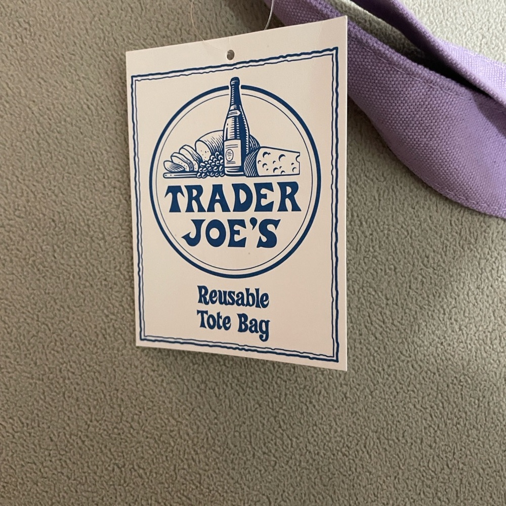 NWT Big Spring 2026 Trader Joe’s Big Canvas Tote Bag Lavander - Picture 3 of 7